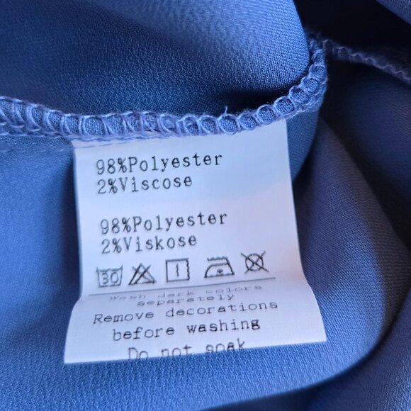 Grace Karin Blue Wrap Blouse NWT - Picture 11 of 13